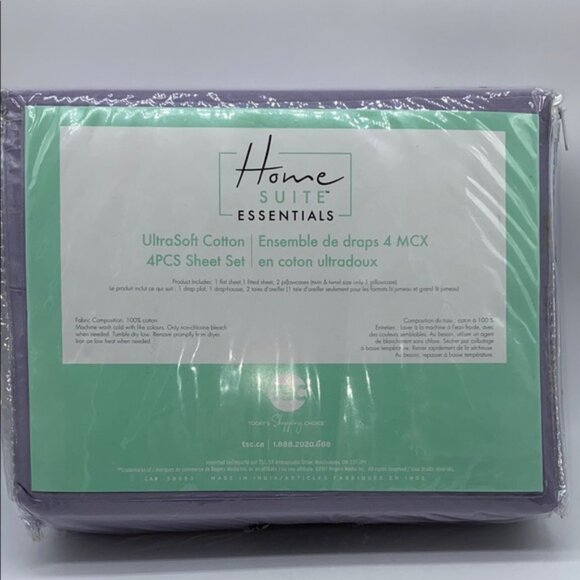Other - Home Suite Essentials UltraSoft Cotton Twin XL 3 Piece Sheet Set Lavender